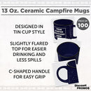 DISCOUNT PROMOS Custom Ceramic Campfire Coffee Mugs 13 oz. Set of 100, Personalized Bulk Pack - Perfect for Tea, Espresso, Cappuccino, Hot Cocoa - Blue by TinyTreasures Baby Boutique
