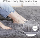 8x10 Grey Fluffy Rug, Ultra Soft Area Rugs for Living Room, Plush Indoor Carpet, Anti-Skid High Pile Luxury Rugs for Bedroom, Nursery, Kids Room, Playroom, Home Decor by TinyTreasures Baby Boutique