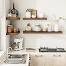 Wide Floating Shelves for Wall 12 Inch Deep, 55" X 12" X 2" Floating Shelf, 2 Inch Thick Shelf for Bathroom Bedroom Kitchen Book Room, Heavy Duty 85lbs Shelves for Farmhouse Decor Set of 2, Walnut by CozyNest Decor