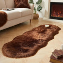 AMTOVO Faux Sheepskin Rug, Coffee Ultra Soft Fluffy Shag Area Rug, 2 x 6 ft Faux Fur Rug for Bedroom Sofa Throw Cushion Room Decor, Sheepskin by CozyNest Decor