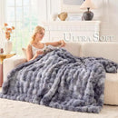 BENVWE Fluffy Faux Fur Throw Blanket for Couch - Soft, Plush, Thick, Cozy, Fuzzy Luxury Minky Bubble Blanket for Home Living Room Decor, Gifts for Women, Tie-dye Light Grey, 63" x 80", 1100GSM by CozyNest Decor