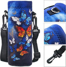 Neoprene Water Bottle Carrier Bag with Adjustable Shoulder Strap for Men Women Walking Hiking,Portable Insulated Holder Case for Stainless Steel/Glass/Plastic Bottles by TinyTreasures Baby Boutique
