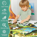 Floor Puzzles for Kids Ages 3-8, 70 Piece Dinosaur Jigsaw Puzzle for Kids Ages 3+ Year Old Large Round Toddler Puzzles Preschool Learning Educational Toys Gift for Boys Girls (Tyrannosaurus) by TinyTreasures Baby Boutique