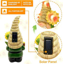 Uniboho Garden Gnome Statue Outdoor Garden Decor Large Resin Sunflower Gnome Holding Honey Jar with Solar Bee Lights for Garden Yard Decorations Patio Lawn Outside Porch Lawn Decor Gnomes Gifts 12" by GreenHaven Gardens