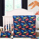Cloele Crib Bedding Set for Boys,3 Piece Dinosaur Crib Bedding Set,Include Soft Baby Comforter,Breathable Fitted Sheet & Pillowcase,Navy Blue Nursery Baby Bedding for Boys by TinyTreasures Baby Boutique