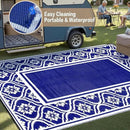 Plastic Outdoor Rug 6'x9' Waterproof Camping Carpet Outside Area Rug Reversible Light Blue Rugs for RV Deck Entryance Porch Picnic Balcony Beach by GreenHaven Gardens