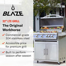 Blaze Premium LTE Built-in Natural Gas Grill | 40-Inch 5-Burner BBQ with Rear Infrared Burner & Grill Lights | 304 Stainless Steel Construction BLZ-5LTE2-NG by GreenHaven Gardens