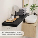 40 Inch Floating Shelves Black, 40" W x 9" D Floating Shelf Set of 2, Farmhouse Wood Wall Shelves for Bedroom, Kitchen, Wall Mounted Deep Shelving for Home Decor by CozyNest Decor