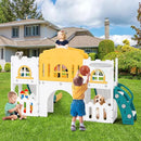 JOYLDIAS 9 in 1 Toddler Slide, Toddler Playground with Double Slides, Climber,Basketball Hoop,Tunnel, Telescope, Storage Space and Non-Slip Step, Indoor Outdoor Backyard Playset for Toddlers Age 1-3+ by TinyTreasures Baby Boutique