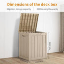 28 Gallon Deck Box Large Outdoor Storage for Patio Furniture,Outdoor Cushions,Garden Tools and Pool Supplies,Waterproof,Resin,Lockable(Grey) by CozyNest Decor