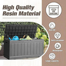 JUMMICO 83 Gallon Outdoor Deck Box Large Resin Storage Box for Patio Furniture Cushions, and Garden Tools (Gray) by CozyNest Decor
