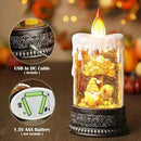 Fall Snow Globe Candle Fall Decorations for Home with Timer Gnome Turkey Pumpkin Autumn Harvest Fall Decor Indoor 9.7 inch by CozyNest Decor