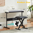 61 Key Piano Keyboard, Electric Keyboard Piano with Light-Up Keys, 255 Tones/Rhythms, Smart Learning System, Headphone, Microphone, Keyboard Stand, Stool, Stickers, Piano Keyboard Set for Beginners by TinyTreasures Baby Boutique