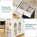 Kitchen Island with Drop Leaf & Power Outlet, Rolling Kitchen Island on Wheels with Trash Can Storage, Island Table Bar Cart with Spice Rack, Towel Rack, Drawers, Mobile Kitchen Carts on Wheels by CozyNest Decor