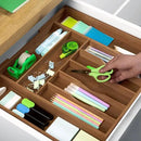 ROYAL CRAFT WOOD Luxury Bamboo Kitchen Drawer Organizer - Silverware Organizer - Utensil Holder and Cutlery Tray with Grooved Drawer Dividers for Flatware and Kitchen Utensils (9 Slot, Brown Bamboo) by CozyNest Decor
