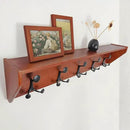 SKOLOO Wall Shelf with Hooks, 35-Inch Cherry Coat Rack Wall Mount with Shelf Organizer - Lightweight & Sturdy, 5 Tri Hooks - Perfect for Entryway, Hallway, Living Room, Bedroom, Mudroom by CozyNest Decor