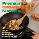 Riveira Cherry Wooden Spoons for Cooking Set of 6 – Natural Cherry Wood Cooking Utensils, Wooden Spatula, Wooden Spoon - Premium Quality Wooden Utensil Set for Non-Toxic Cooking by CozyNest Decor