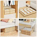 Under Bed Storage with Wheels-Large Bamboo Underbed storage Containers with Large Dust Bag Stackable Under the Bed Shoe Storage Bins for Clothes Books Bedding (2 Packs Nature, 23.62"L×16.54"W× 6.51"H) by CozyNest Decor