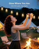 Outdoor String Lights - 50FT LED Patio Lights with 27 Shatterproof Waterproof Bulbs, Connectable Dimmable Edison IP65 ST38 Outside Lights for Garden, Balcony, Porch, Backyard, Deck, Home Decor by CozyNest Decor
