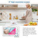 VTech VM5463-2 Baby Monitor 5" Screen with 2 Cameras, Pan-Tilt- Zoom, Night Light, Glow On The Ceiling Projector, Two-Way Talk, Secure Transmission No WiFi by TinyTreasures Baby Boutique