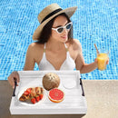 Ottoman Tray | Wooden Serving Tray with Handles & Coasters - 17x13 Inch, Rustic, White, Solid, Rectangular, Vintage, Lightweight by CozyNest Decor