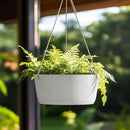 La Jolie Maison Large Hanging Planters - 12 Inch Outdoor Flower Pots, Hanging White Planters Set of 2 by GreenHaven Gardens