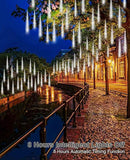 solar meteor shower lights outdoor, White by GreenHaven Gardens