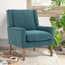 COLAMY Modern Wingback Living Room Chair, Upholstered Fabric Accent Armchair, Single Sofa Chair with Lounge Seat and Wood Legs for Bedroom/Office/Reading Spaces, Teal by CozyNest Decor