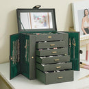 AKOZLIN Huge Jewelry Box Organizer Functional Large Leather Jewelry Storage Case for Women Girls Ring Necklace Earring Bracelet Holder Organizer with Mirror by TinyTreasures Baby Boutique