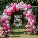 RUBFAC 129pcs Pink Balloons Different Sizes 18 12 10 5 Inches for Garland Arch, Pink Balloons for Valentine's Day Birthday Baby Shower Gender Reveal Wedding Party Decoration by TinyTreasures Baby Boutique