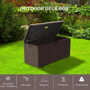 180 Gallon Pro Outdoor Storage Box Waterproof Lockable Resin Deck Box Large, Patio Storage Bin for Pool Accessories Cushion Furniture, Garden Tools, UV-Resistant Outside Delivery Brown by CozyNest Decor