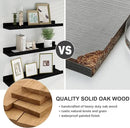 Floating Picture Ledge Shelves 48 Inch Solid Oak Wood Set of 2, Rustic Wall Storage Shelves with Lip, Kids Bookshelf, Photo & Picture Ledge Shelves for Bedroom, Living Room, Kitchen by CozyNest Decor