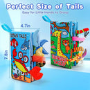 2PCS Baby Books 0-6 Months Tummy Time Infant Toys 0-3 Months High Contrast Baby Sensory Toys 3-6 6-12 Months Newborn Essentials Must Haves Crinkle Touch Feel Busy Soft Books for Babies Shower Gifts by TinyTreasures Baby Boutique