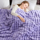 NEWCOSPLAY Faux Fur Twin Blanket Lavender Bubble Blanket Thick Warm Soft for Couch Sofa Bed 550GSM (Lavender, Twin(60"x80")) by CozyNest Decor