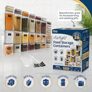 Reli. Airtight Food Storage Containers with Lids (36 Sets) | Kitchen Organizers and Storage Pantry Organizers | BPA Free Plastic Food Containers | Ultra Variety Pack w/Measuring Cup, 42 Labels, Pen by CozyNest Decor