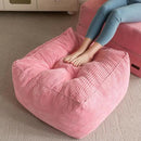 HIGOGOGO Square Stuffed Pouf Ottoman, Corduroy Poufs with Foam Chunk Filling, Furry and Fluffy Pouf Foot Stool Storage Ottoman, 25.6 X 25.6 Floor Poufs Foot Rest for Living Room, Pink by CozyNest Decor