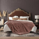 Amélie Home Faux Fur Throw Blanket for Couch, Ultra Cozy Fuzzy Fluffy Fur Luxurious Soft Striped Plush Gift Blankets for Family Sofa Chair Bed Living Room Bedroom, 60"x80", Ionic Fox Brown by CozyNest Decor