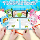 Crochet Kit for Beginners - 3 PCS Axolotl Cat Crochet Kits with Step-by-Step Video Tutorials, Beginner Crochet Kit for Adults, Crochet Cat Dressed as Axolotl Set (Blue & Green & Pink) by TinyTreasures Baby Boutique