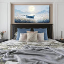 Oversized Large Living Room Wall Art, Blue Wall Decor for Bedroom, Modern Nautical Ocean Beach Seascape Nature Picture Sailboat Moon Lake Mountain Canvas Print Relaxing Serene Coastal Rustic Artwork by CozyNest Decor
