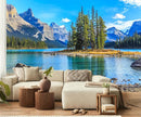 Nature Landscapes Mural Wallpaper Lake Mountain Tree Wall Mural for Bedroom Living Room Basement(Not Self-Adhesive) by TinyTreasures Baby Boutique