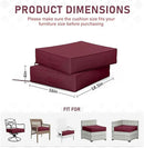Patio Chair Cushions 18.5 X 16 X 4 Inch Waterproof Outdoor Seat Cushions for Patio Furniture, Outdoor Sofa Couch Pads with Ties & Handle, Set of 2, Burgundy by GreenHaven Gardens