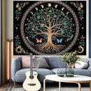 Lunerfex Tree of Life Tapastry Sun and Moon Tapastry Flower Boho Tree Mandala Wall Hanging for Bedroom and Living Room Decor Green Tree 44×60 Inches by CozyNest Decor