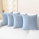 CaliTime Throw Pillow Covers Decorative 18 X 18 Inches Pack of 4 Cozy Chenille Cushion Cases for Couch Sofa Bed Living Room Home Baby Blue by CozyNest Decor