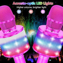 Amazmic Kids Karaoke Microphone Machine Toy Bluetooth Microphone Portable Wireless Karaoke Machine Handheld with LED Lights, Gift for Children Adults Birthday Party, Home KTV(Purple) by TinyTreasures Baby Boutique