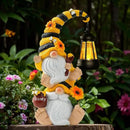 Solar Bee Garden Gnomes with LED Lantern – Waterproof Stacked Outdoor Decor for Yard, Patio – Unique Gnome Gift for Mom, Grandma, Women (Weatherproof Resin Outdoor Statues) by GreenHaven Gardens