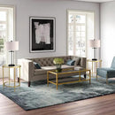 2 Tier Round Side Table, Gold End Table with Glass Top, Modern Metal Clear Coffee Tables, Small Accent Tables for Living Room, Bedroom, 18" x 18" by CozyNest Decor