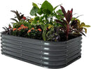 Vego garden Aluzinc Raised Garden Bed Kits, 17" Tall 6 in 1 Modular Metal Raised Planter Bed for Vegetables Flowers Patio Ground Planter Box-Modern Gray by GreenHaven Gardens