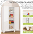 Metal Pantry Cabinet, Kitchen Pantry Storage Cabinets with 2 Door and 3 Adjustable Shelves, White Kitchen Pantry Cabinet, Freestanding Cupboard for Dining Room Living Room Bathroom by CozyNest Decor