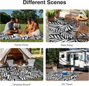 OLANLY Waterproof Outdoor Rug 5x8 ft, Reversible Outdoor Plastic Straw Rug with Leaf Pattern, RV Mat, Indoor Outdoor Carpet for Patio, Camping, Balcony, Deck, Backyard, Black & White by CozyNest Decor