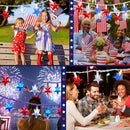100 LED Red White and Blue Star Lights, 37FT 4th of July Star String Lights Plug in for Home Patio Garden Yard Memorial Day Independence Day Patriotic Decorations Outdoor, White Wire by GreenHaven Gardens